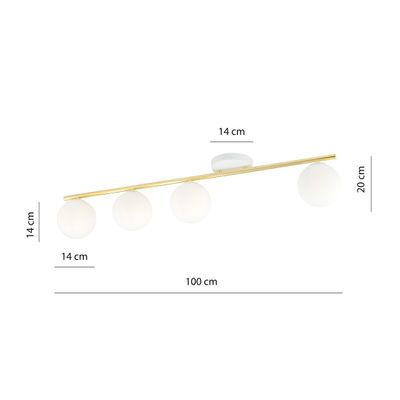 Emibig Lighting Taklampa MONZA 4 WH OPAL