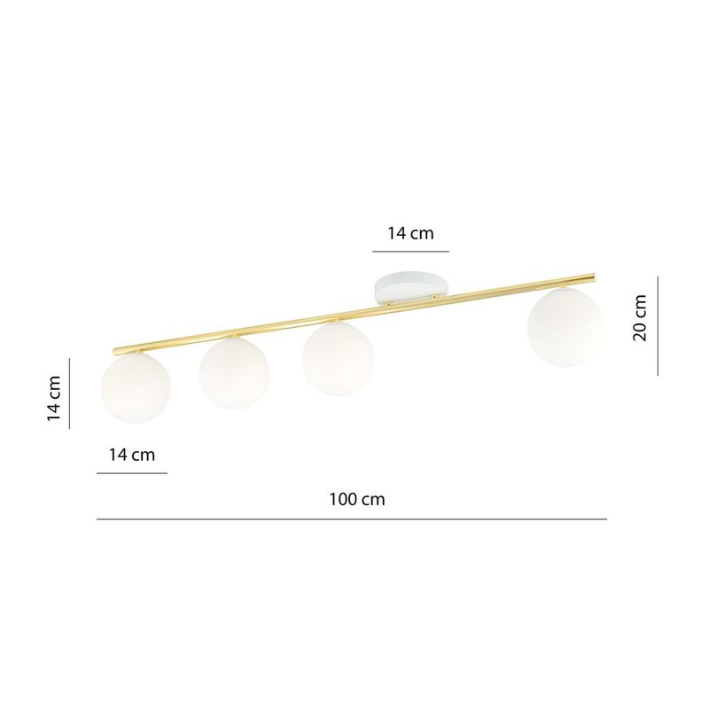 Emibig Lighting Taklampa MONZA 4 WH OPAL