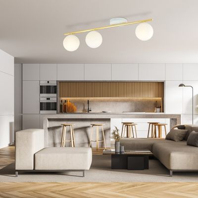 Emibig Lighting Taklampa MONZA 3 VIT OPAL