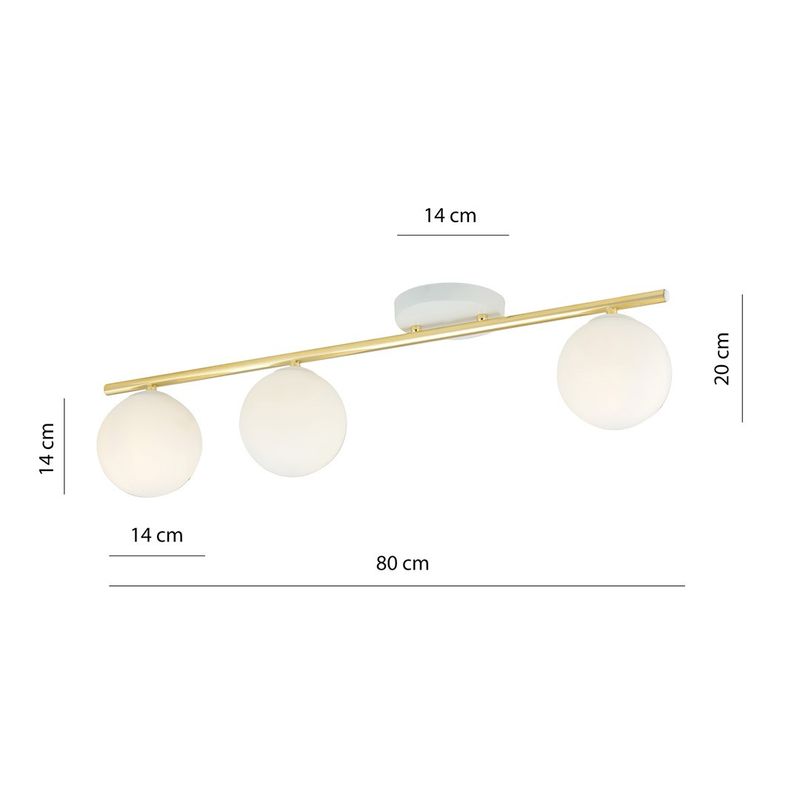 Emibig Lighting Taklampa MONZA 3 VIT OPAL