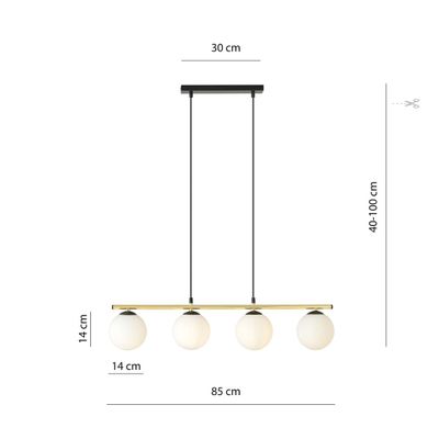 Emibig Lighting Taklampa ALORA 4 BL OPAL
