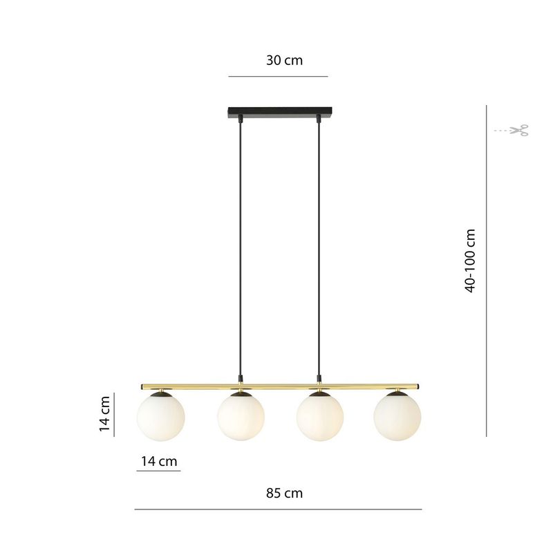 Emibig Lighting Taklampa ALORA 4 BL OPAL