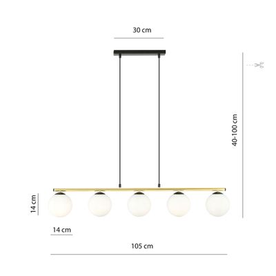 Emibig Lighting Taklampa ALLORA 5 BL OPAL
