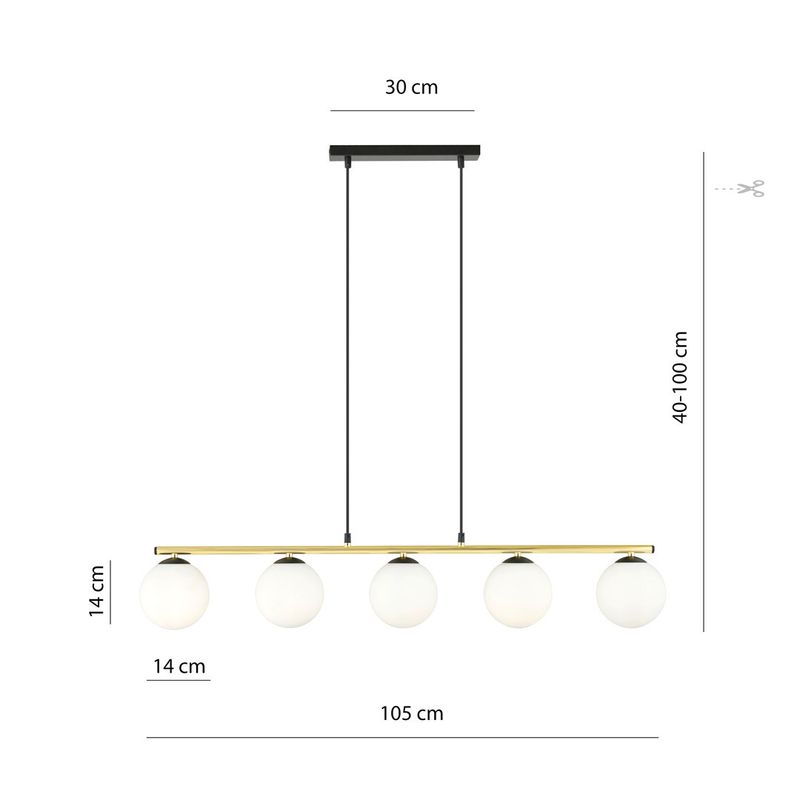 Emibig Lighting Taklampa ALLORA 5 BL OPAL