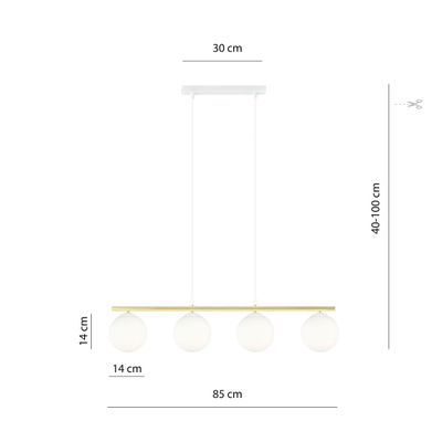 Emibig Lighting Taklampa ALLORA 4 WH OPAL