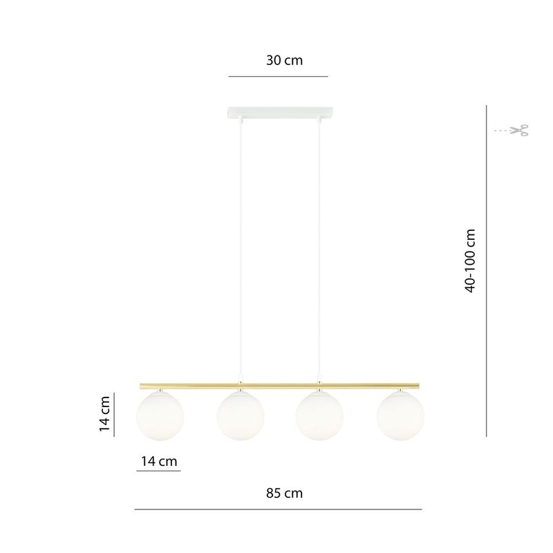 Emibig Lighting Taklampa ALLORA 4 WH OPAL