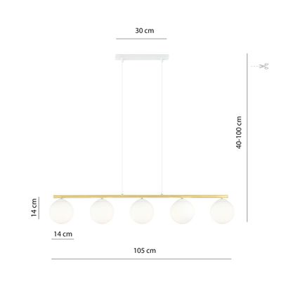 Emibig Lighting Taklampa ALLORA 5 WH OPAL