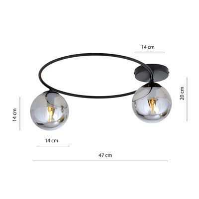 Emibig Lighting Taklampa SOPRA 2 BL GRAFIT