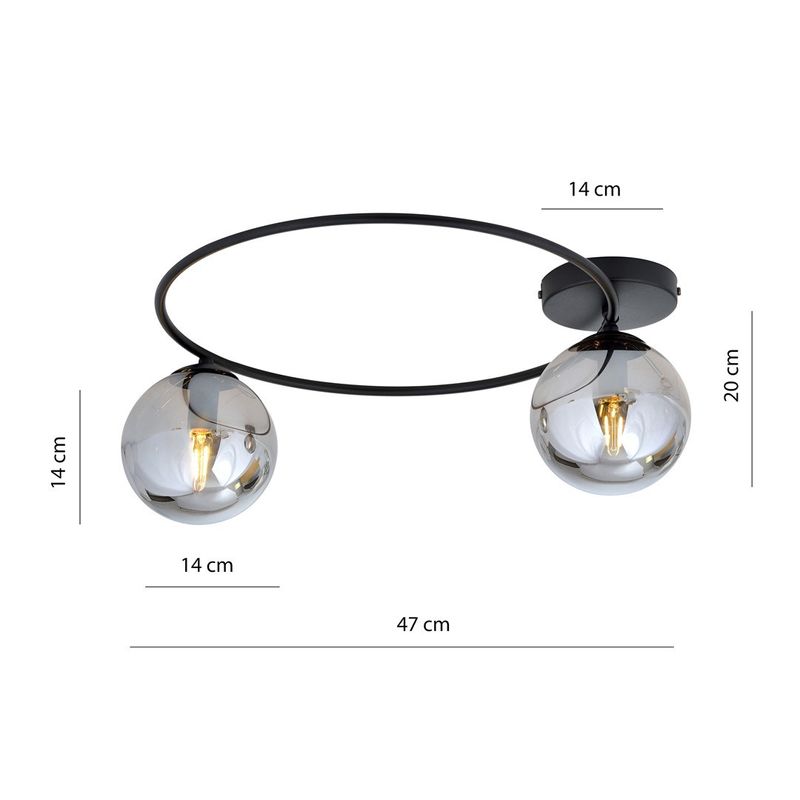 Emibig Lighting Taklampa SOPRA 2 BL GRAFIT