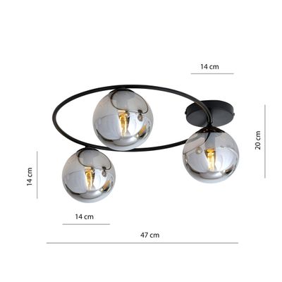 Emibig Lighting Taklampa SOPRA 3 BL GRAFIT