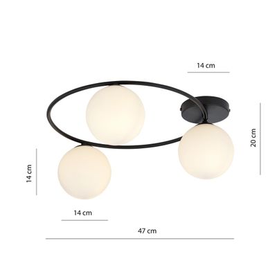 Emibig Lighting Taklampa SOPRA 3 BL OPAL