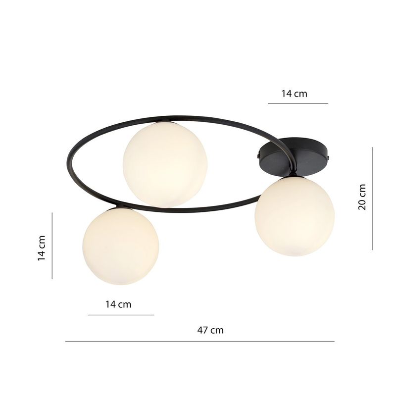 Emibig Lighting Taklampa SOPRA 3 BL OPAL