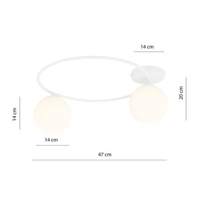 Emibig Lighting Taklampa SOPRA 2 VIT OPAL