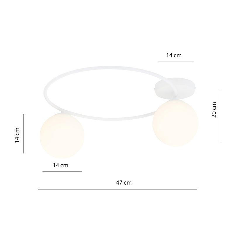 Emibig Lighting Taklampa SOPRA 2 VIT OPAL