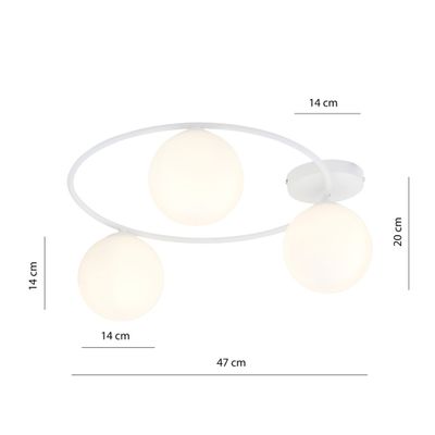 Emibig Lighting Taklampa SOPRA 3 WH OPAL