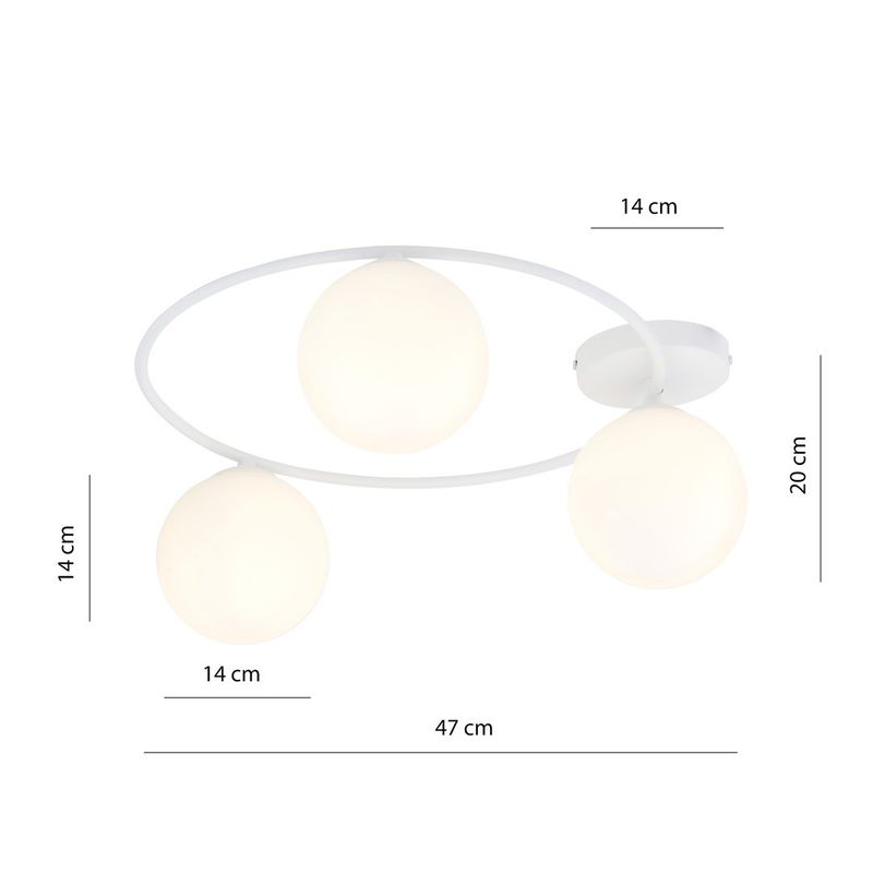Emibig Lighting Taklampa SOPRA 3 WH OPAL