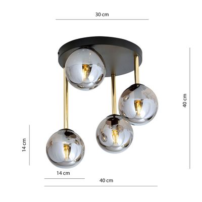 Emibig Lighting Taklampa DOLCE 4 BL GRAFIT