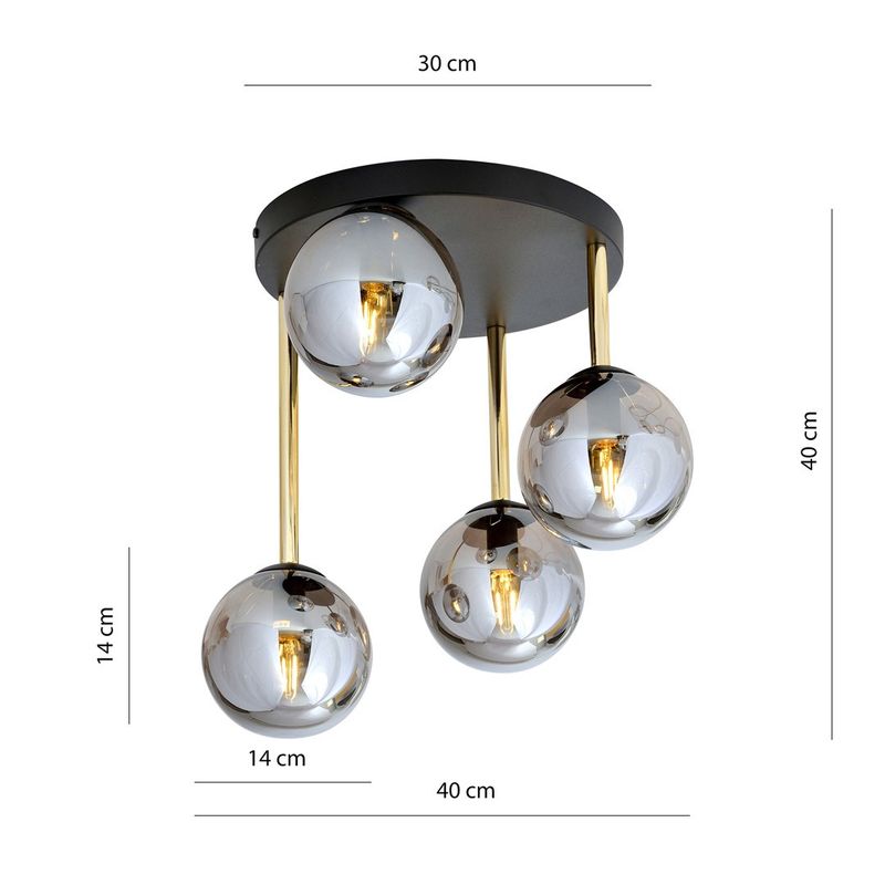 Emibig Lighting Taklampa DOLCE 4 BL GRAFIT