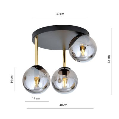 Emibig Lighting Taklampa DOLCE 3 BL GRAFIT
