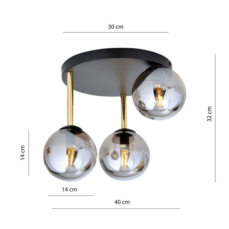 Emibig Lighting Taklampa DOLCE 3 BL GRAFIT