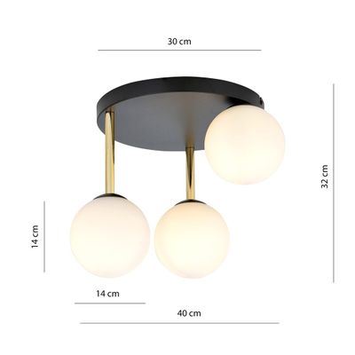 Emibig Lighting Taklampa DOLCE 3 BL OPAL