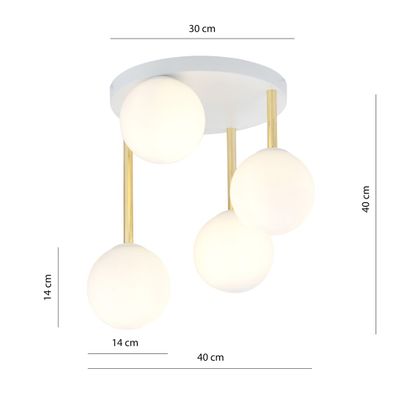 Emibig Lighting Taklampa DOLCE 4 WH OPAL