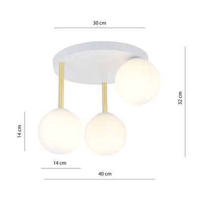 Emibig Lighting Taklampa DOLCE 3 WH OPAL