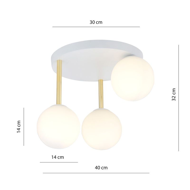 Emibig Lighting Taklampa DOLCE 3 WH OPAL