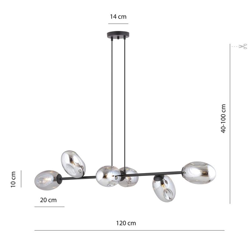 Emibig Lighting Taklampa PANDORA 6 BL GRAFIT