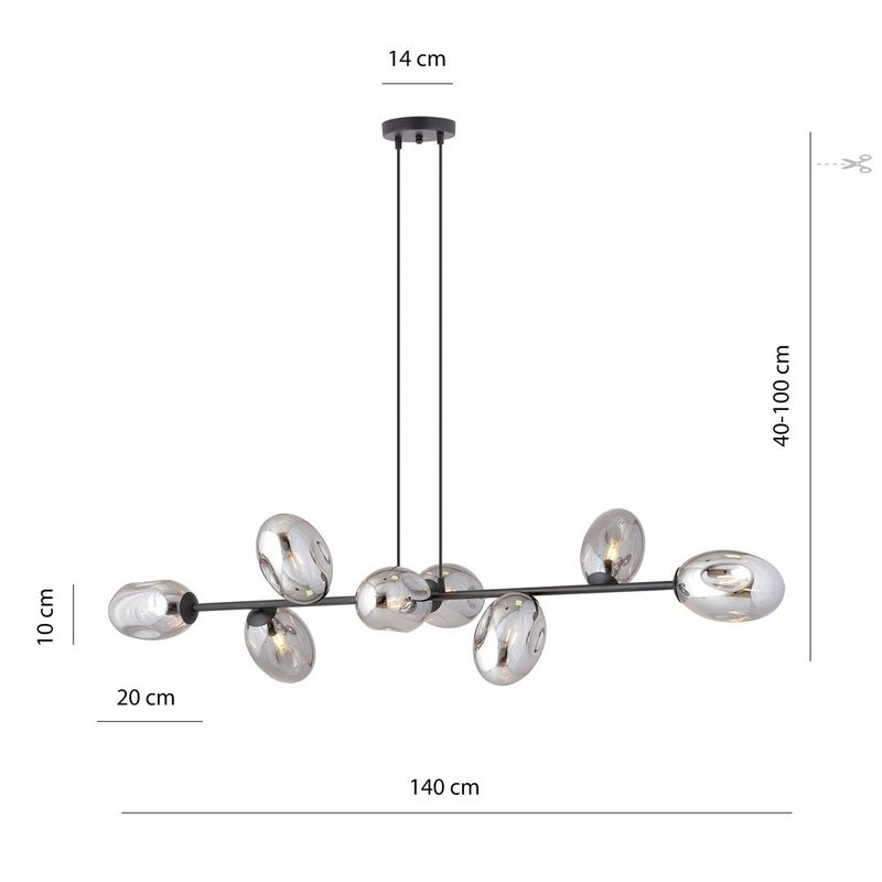 Emibig Lighting Taklampa PANDORA 8 BL GRAFIT
