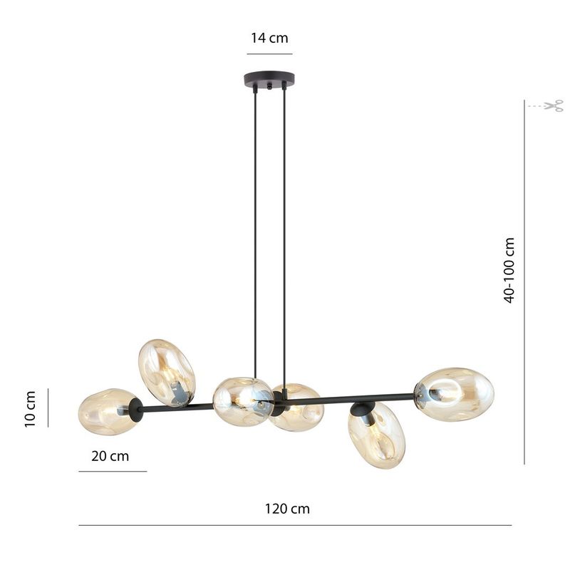 Emibig Lighting Taklampa PANDORA 6 HONUNGSFÃ„RGAD