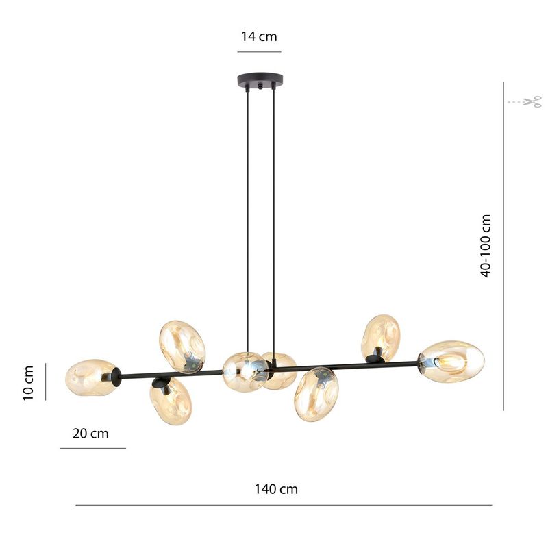 Emibig Lighting Taklampa PANDORA 8 HONUNGSGUL