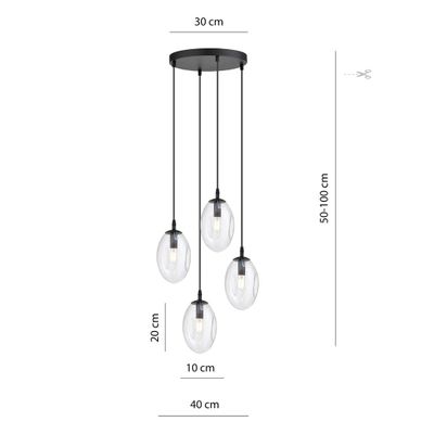 Emibig Lighting Taklampa ASTRAL 4 BL PREMIUM TRANSPARENT