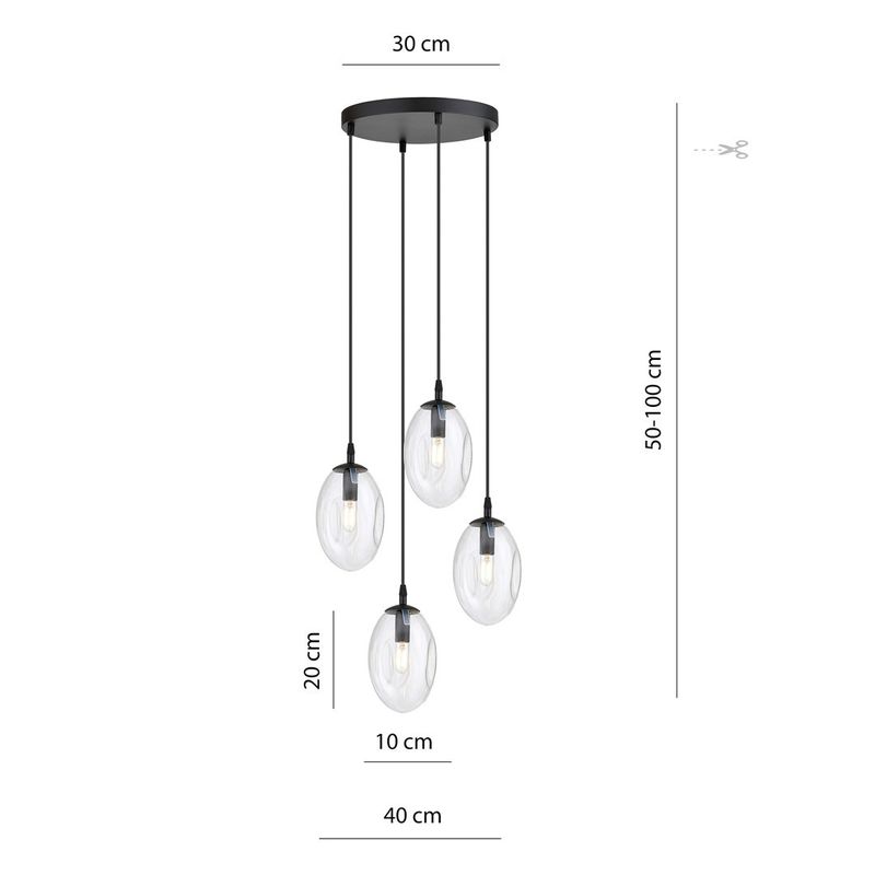 Emibig Lighting Taklampa ASTRAL 4 BL PREMIUM TRANSPARENT