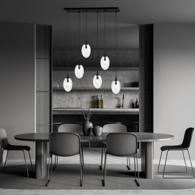 Emibig Lighting Taklampa ASTRAL 6 BL TRANSPARENT