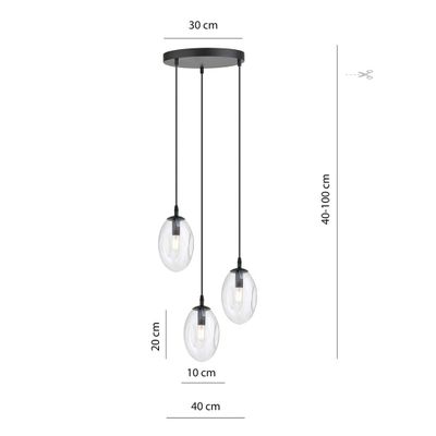 Emibig Lighting Taklampa ASTRAL 3 BL PREMIUM TRANSPARENT
