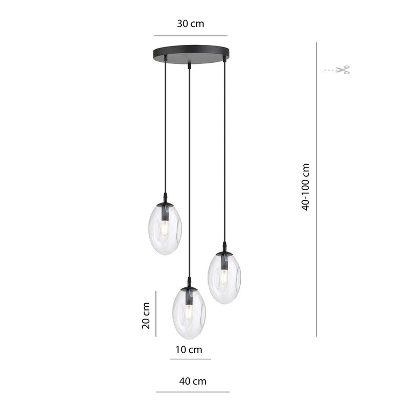 Emibig Lighting Taklampa ASTRAL 3 BL PREMIUM TRANSPARENT