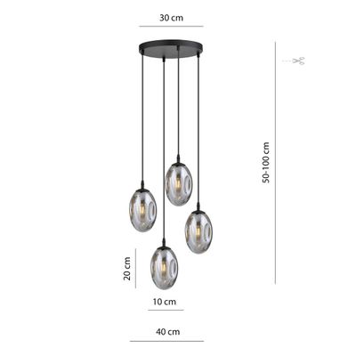 Emibig Lighting Taklampa ASTRAL 4 BL PREMIUM GRAFIT