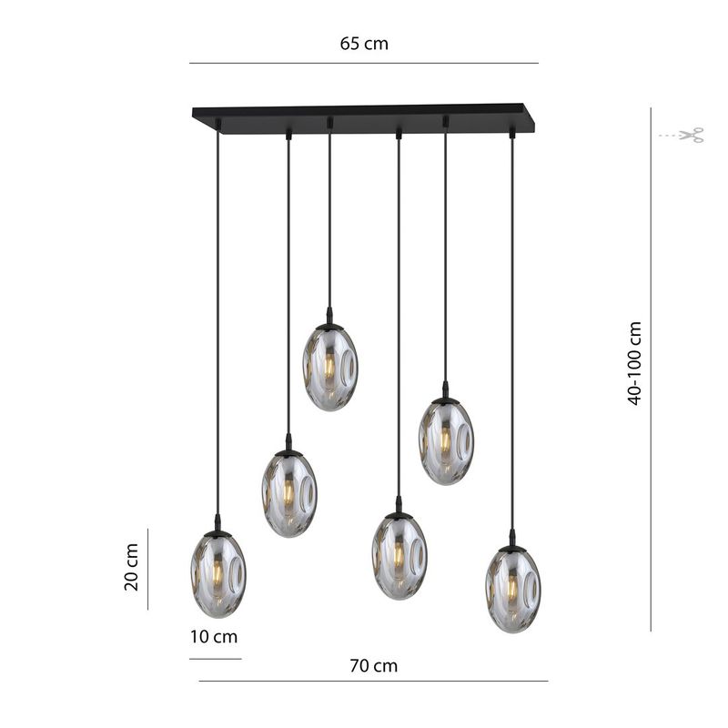 Emibig Lighting Taklampa ASTRAL 6 BL GRAFIT