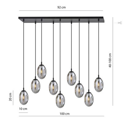 Emibig Lighting Taklampa ASTRAL 9 BL GRAFIT