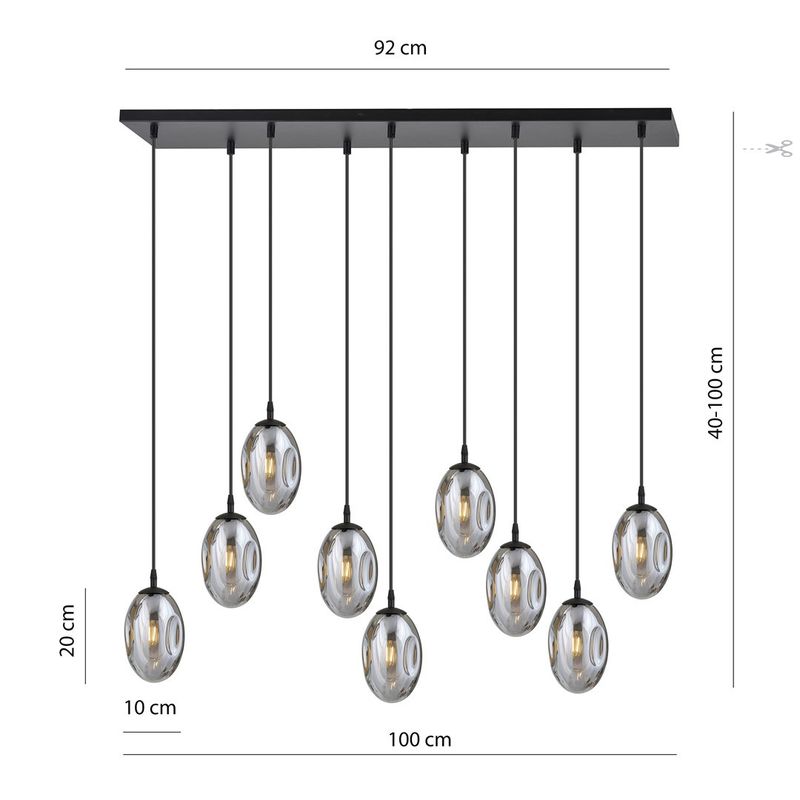 Emibig Lighting Taklampa ASTRAL 9 BL GRAFIT