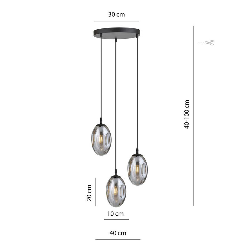 Emibig Lighting Taklampa ASTRAL 3 BL PREMIUM GRAFIT