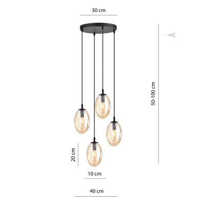 Emibig Lighting Taklampa ASTRAL 4 BL PREMIUM HONUNGSFÃ„RGAD