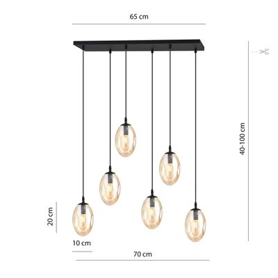 Emibig Lighting Taklampa ASTRAL 6 BL HONUNG