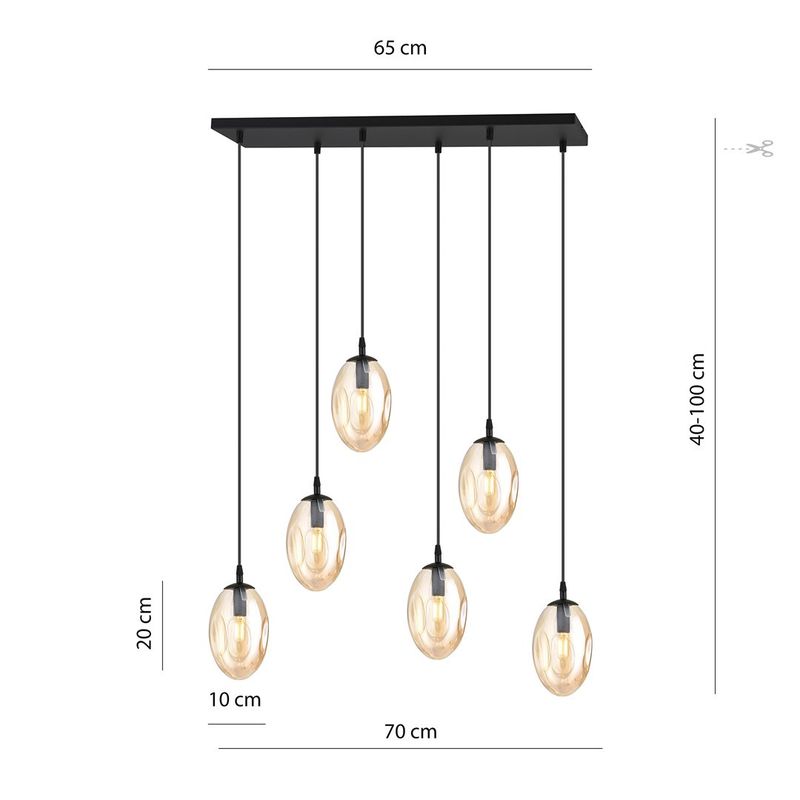 Emibig Lighting Taklampa ASTRAL 6 BL HONUNG