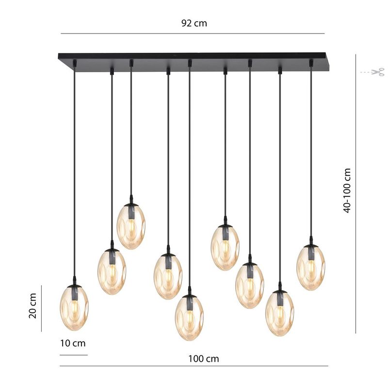 Emibig Lighting Taklampa ASTRAL 9 BL HONUNG