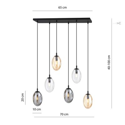 Emibig Lighting Taklampa ASTRAL 6 BL MIX