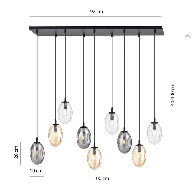 Emibig Lighting Taklampa ASTRAL 9 BL MIX