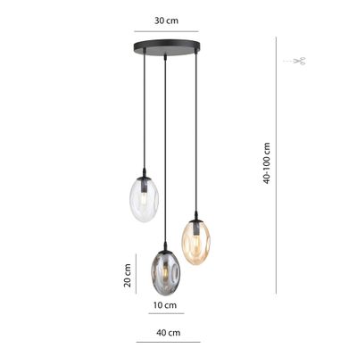 Emibig Lighting Taklampa ASTRAL 3 BL PREMIUM MIX