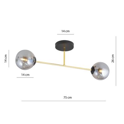 Emibig Lighting Taklampa MAGNUM 2 BL GRAFIT